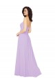 Compre Lila línea A Cuello de Corazón Sin tirantes Gasa Largo Vestidos de dama de honor