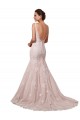Compre Marfil & Blush Sirena Cuello en V Cola capilla Tul Encaje Vestidos de novia