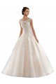 Compre Marfil & Champán Barco Cola capilla Tul Encaje Vestidos de novia