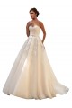Compre Marfil & Champán Cuello de Corazón Cola capilla Tul Encaje Vestidos de novia