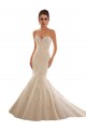 Compre Marfil & Champán Sirena Cuello de Corazón Cola capilla Tul Encaje Vestidos de novia