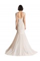 Compre Marfil & Champán Sirena Cuello en V Barrer tren Tul Vestidos de novia