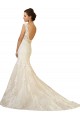 Compre Marfil & Champán Sirena Cuello en V Cola capilla Tul Encaje Vestidos de novia