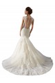 Compre Marfil & Champán Sirena Cuello en V Cola capilla Tul Encaje Vestidos de novia