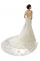 Compre Marfil & Champán Sirena Cuello en V Cola capilla Tul Encaje Vestidos de novia
