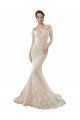 Compre Marfil & Champán Sirena Hombros Descubiertos Cola capilla Tul Encaje Vestidos de novia