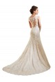 Compre Marfil & Champán Sirena Ilusión Cola capilla Encaje Vestidos de novia