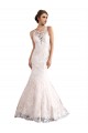 Compre Marfil & Champán Sirena Ilusión Tren catedral Tul Encaje Vestidos de novia