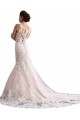 Compre Marfil & Champán Sirena Ilusión Tren catedral Tul Encaje Vestidos de novia