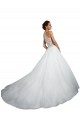 Compre Marfil Cuello Alto Cola capilla Tul Encaje Vestidos de novia