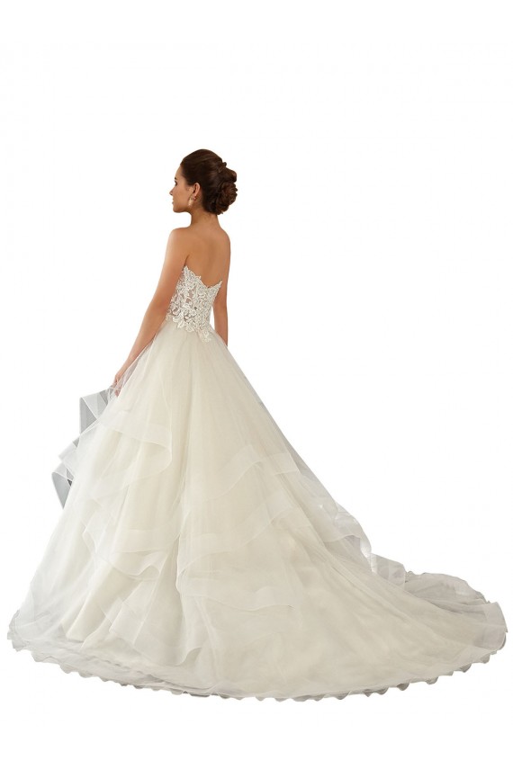 Compre Marfil Cuello de Corazón Cola capilla Satén Tul Encaje Vestidos de novia