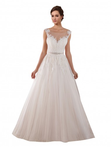 Compre Marfil Cuello de Corazón Cola capilla Tul Encaje Vestidos de novia