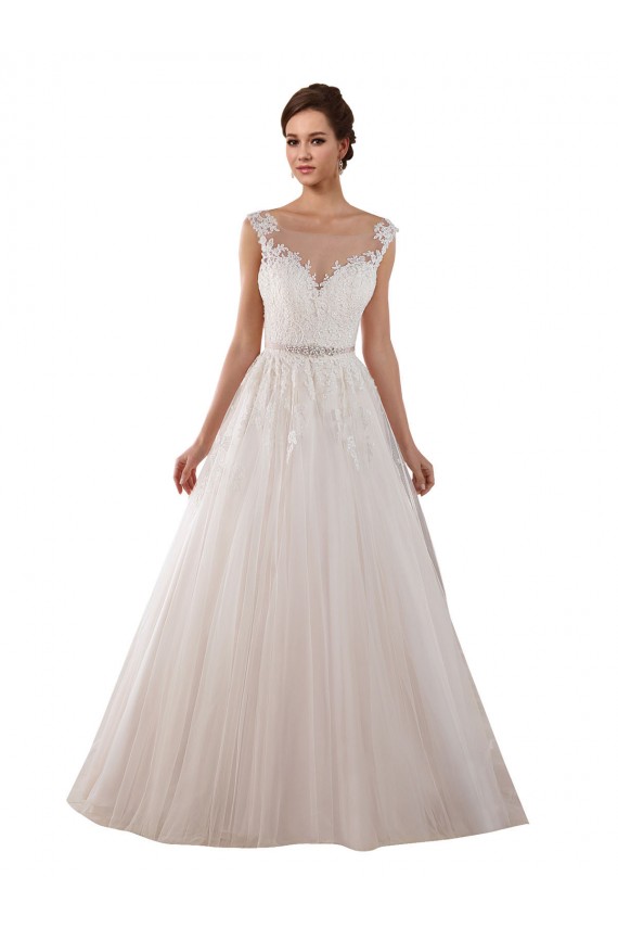 Compre Marfil Cuello de Corazón Cola capilla Tul Encaje Vestidos de novia