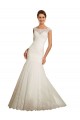 Compre Marfil Sirena Barco Cola capilla Tul Encaje Vestidos de novia