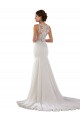 Compre Marfil Sirena Cuello de Corazón Barrer tren Encaje Crepé Elástico Vestidos de novia
