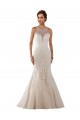 Compre Marfil Sirena Cuello de Corazón Cola capilla Encaje Vestidos de novia