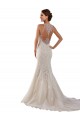 Compre Marfil Sirena Cuello de Corazón Cola capilla Encaje Vestidos de novia