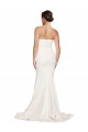 Compre Marfil Sirena Sin tirantes Barrer tren Satén elástico Largo Formales Vestidos de dama de honor / Vestidos de fiesta