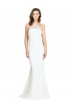 Compre Marfil Sirena Un Hombre Barrer tren Crepé Elástico Tul Largo Formales Vestidos de dama de honor / Vestidos de noche
