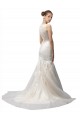 Compre Marfil Sirena Ilusión Barrer tren Tul Encaje Vestidos de novia