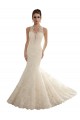 Compre Marfil Sirena Ilusión Cola capilla Encaje Vestidos de novia