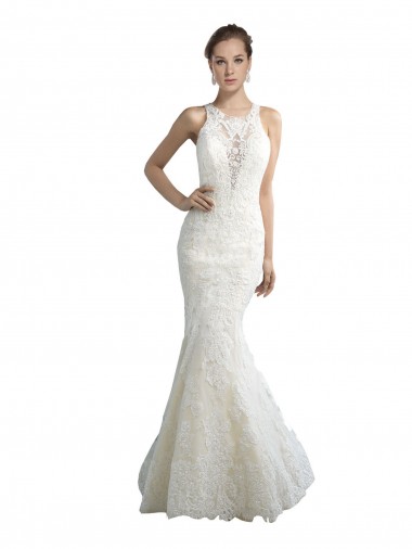 Compre Marfil Sirena Ilusión Cola capilla Tul Playa Vestidos de novia