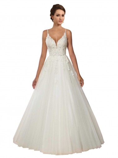 Compre Marfil Tirantes espagueti Cola capilla Tul Encaje Boho Vestidos de novia
