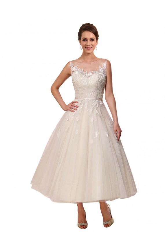 Compre Marfil Ilusión Tul Encaje Vestidos de novia