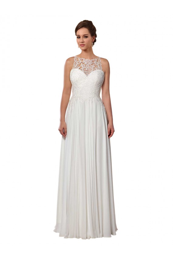 Compre Marfil línea A Ilusión Barrer tren Gasa Boho Vestidos de novia