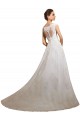 Compre Marfil línea A Ilusión Cola capilla Tul Encaje Clásico Vestidos de novia