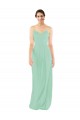 Compre Menta Verde Cubierta Cuello en V Gasa Largo Vestidos de dama de honor