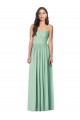 Compre Menta Verde Trompeta Cuello de Corazón Sin tirantes Gasa Largo Vestidos de dama de honor