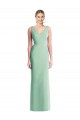 Compre Menta Verde Trompeta Cuello en V Gasa Largo Vestidos de dama de honor