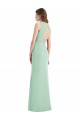 Compre Menta Verde Trompeta Cuello en V Gasa Largo Vestidos de dama de honor