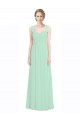 Compre Menta Verde línea A Cuello de Corazón Gasa Encaje Largo Vestidos de dama de honor