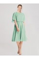 Compre Menta Verde línea A Gasa Corto Vestidos de dama de honor