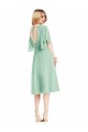 Compre Menta Verde línea A Gasa Corto Vestidos de dama de honor
