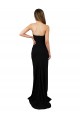 Compre Negro Columna Cuello de Corazón Sin tirantes Cuello Alto Crepé Elástico Largo Formales Vestidos de dama de honor / Vestidos de fiesta