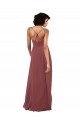 Compre Negro Columna Cuello en V Gasa Largo Formales Vestidos de dama de honor / Vestidos de noche