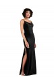 Compre Negro Columna Terciopelo Elástico Largo Formales Vestidos de dama de honor / Vestidos de fiesta