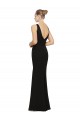 Compre Negro Cubierta Cuello en V Gasa Largo Vestidos de dama de honor