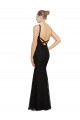 Compre Negro Cubierta Cuello joya Encaje Largo Vestidos de dama de honor