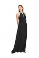 Compre Negro Cubierta Halter Gasa Largo Vestidos de dama de honor