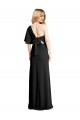 Compre Negro Cubierta Un Hombre Crepé Elástico Largo Formales Vestidos de dama de honor / Vestidos de fiesta