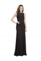 Compre Negro Sirena Barco Crepé Elástico Largo Vestidos de dama de honor / Vestidos de fiesta