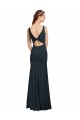 Compre Negro Sirena Barco Crepé Elástico Largo Vestidos de dama de honor / Vestidos de fiesta