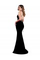 Compre Negro Sirena Cuello Alto Crepé Elástico Largo Formales Vestidos de dama de honor / Vestidos de fiesta
