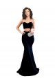 Compre Negro Sirena Cuello Alto Crepé Elástico Largo Formales Vestidos de dama de honor / Vestidos de fiesta