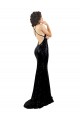 Compre Negro Sirena Cuello en V Lentejuela Largo Formales Vestidos de dama de honor / Vestidos de fiesta