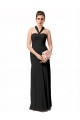 Compre Negro Sirena Halter Gasa Largo Vestidos de dama de honor
